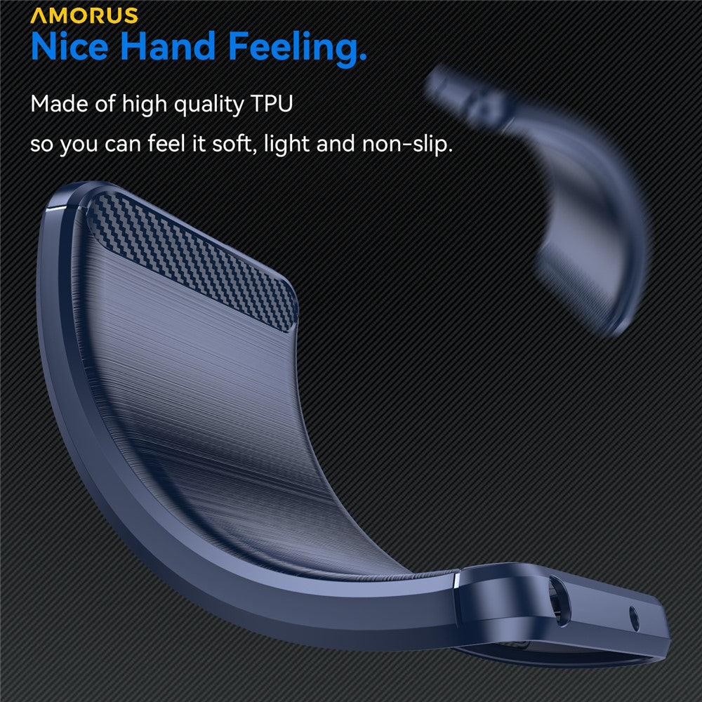 AMORUS-For-Samsung-Galaxy-S26-Ultra-Case-Carbon-Fiber-Texture-Brushed-Protective-Phone-Cover-Blue