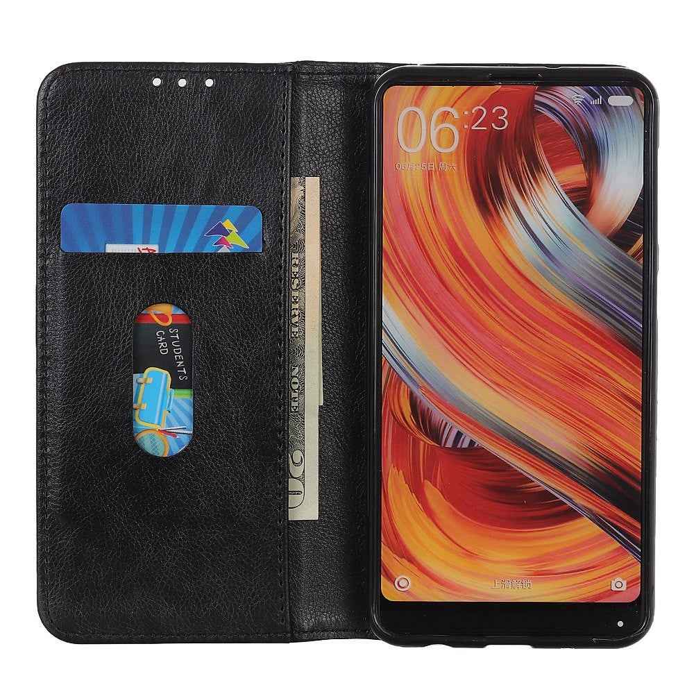 For Xiaomi 17 Pro Stand Case Split Leather Litchi Texture Wallet Phone Cover - Black