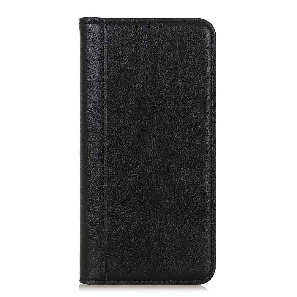 For Xiaomi 17 Pro Stand Case Split Leather Litchi Texture Wallet Phone Cover - Black