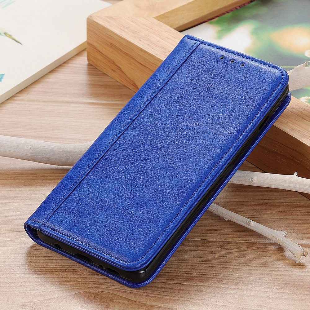 For Xiaomi 17 Pro Stand Case Split Leather Litchi Texture Wallet Phone Cover - Blue