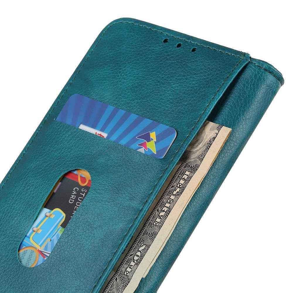 For Xiaomi 17 Pro Stand Case Split Leather Litchi Texture Wallet Phone Cover - Green