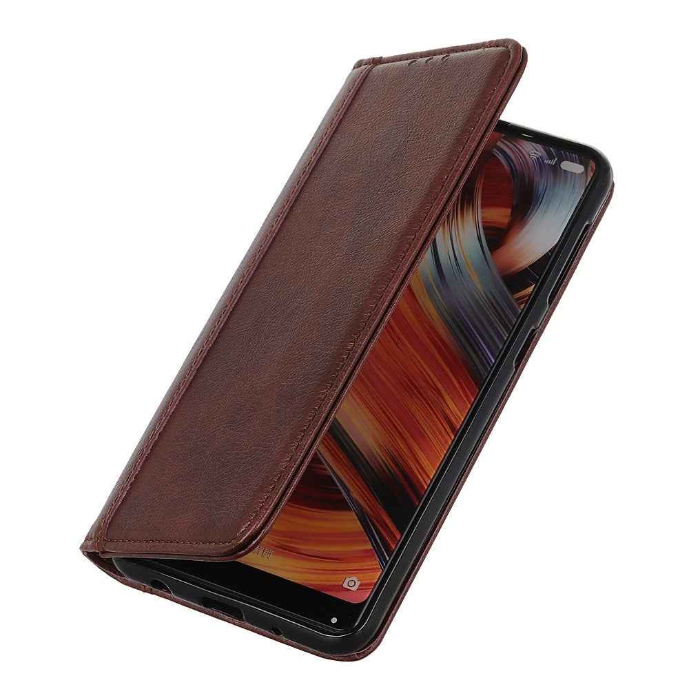 For Xiaomi 17 Pro Stand Case Split Leather Litchi Texture Wallet Phone Cover - Brown