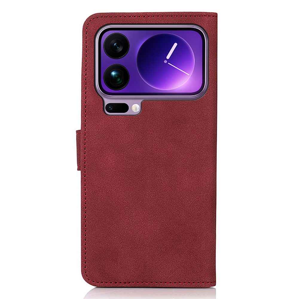 KHAZNEH For Xiaomi 17 Pro Case Anti Scratch PU Leather Wallet Stand Phone Cover - Red