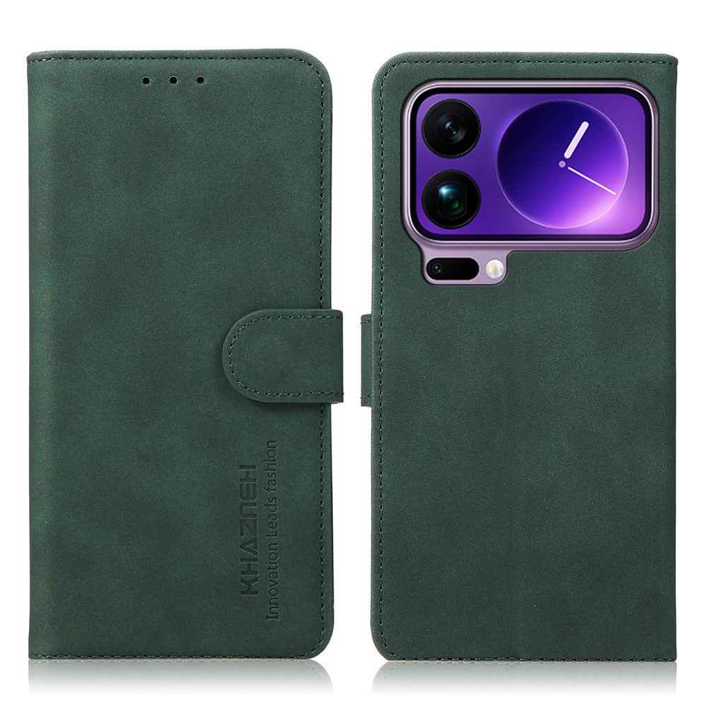 KHAZNEH For Xiaomi 17 Pro Case Anti Scratch PU Leather Wallet Stand Phone Cover - Green