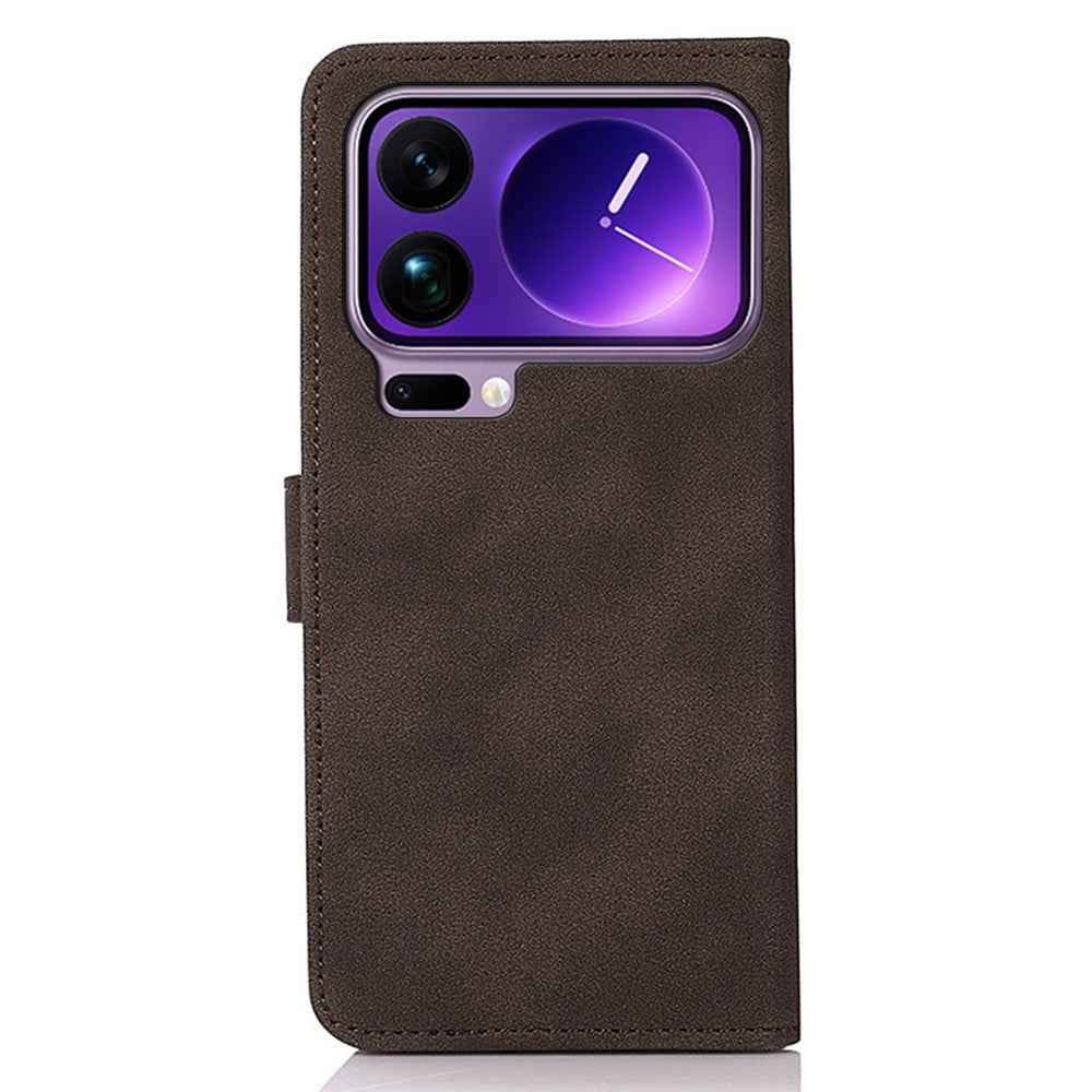 KHAZNEH For Xiaomi 17 Pro Case Anti Scratch PU Leather Wallet Stand Phone Cover - Brown