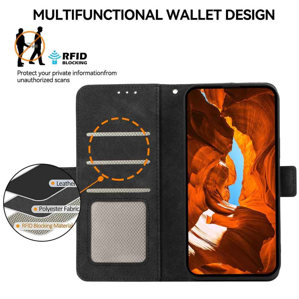 ABEEL For Xiaomi 17 Pro Case PU Leather Folio Stand View RFID Blocking Phone Cover - Black