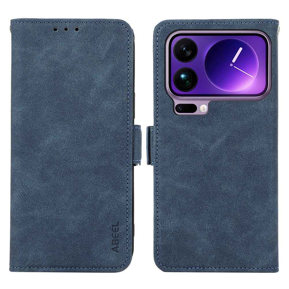 ABEEL For Xiaomi 17 Pro Case PU Leather Folio Stand View RFID Blocking Phone Cover - Blue
