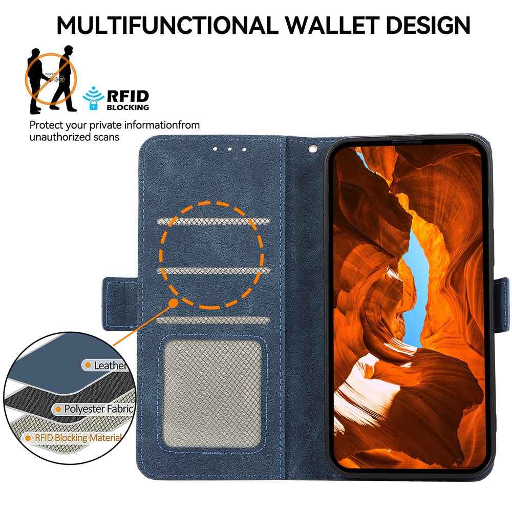 ABEEL For Xiaomi 17 Pro Case PU Leather Folio Stand View RFID Blocking Phone Cover - Blue