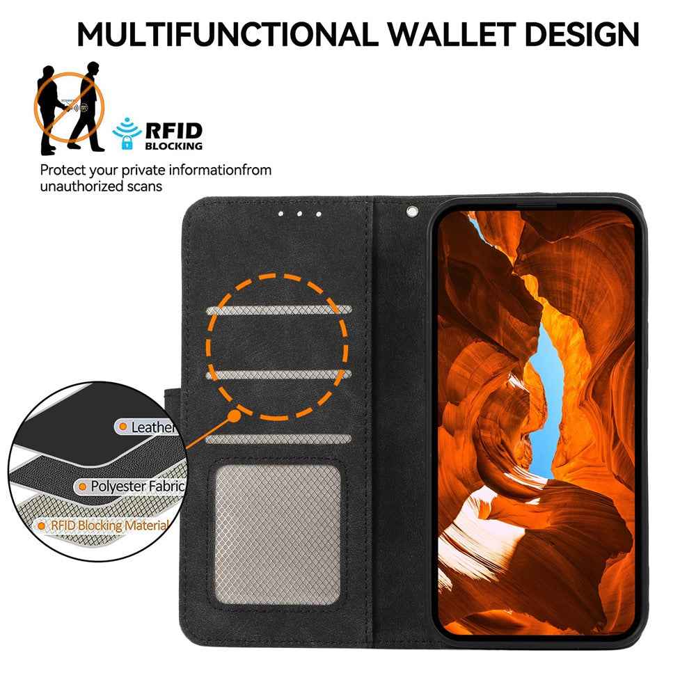 ABEEL For Xiaomi 17 Pro Case Color Splicing Leather Flip Phone Cover RFID Blocking - Black
