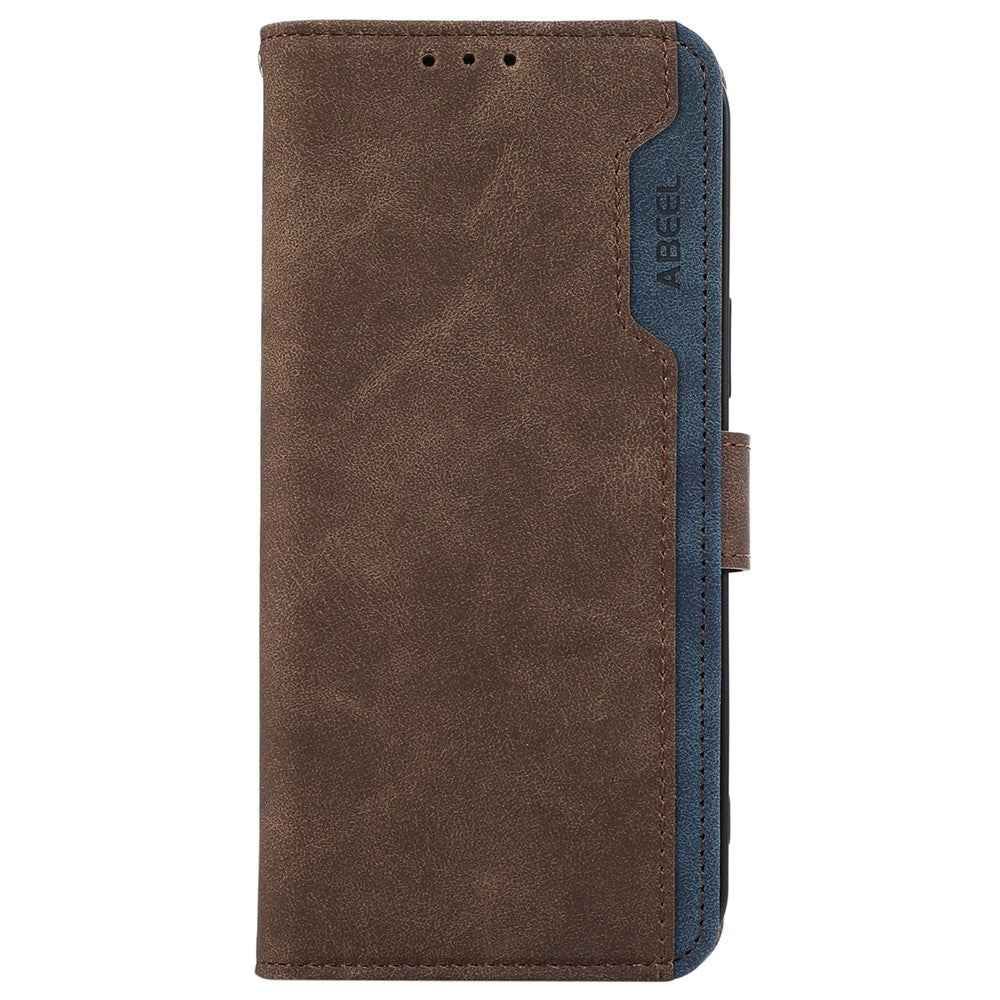 ABEEL For Xiaomi 17 Pro Case Color Splicing Leather Flip Phone Cover RFID Blocking - Brown