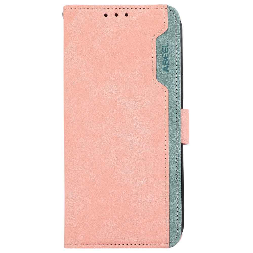 ABEEL For Xiaomi 17 Pro Case Color Splicing Leather Flip Phone Cover RFID Blocking - Pink