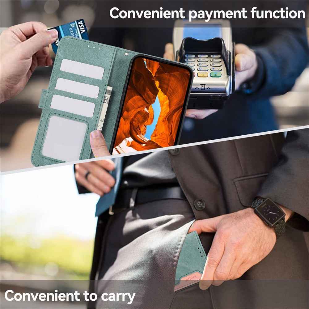 ABEEL For Xiaomi 17 Pro Case Color Splicing Leather Flip Phone Cover RFID Blocking - Baby Blue