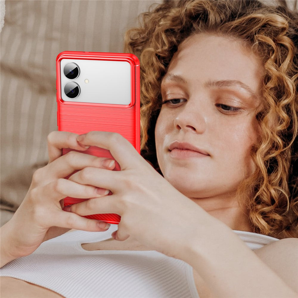 For-Samsung-Galaxy-S26-Edge-Case-Protective-Phone-Cover-Carbon-Fiber-Texture-Brushed-Red