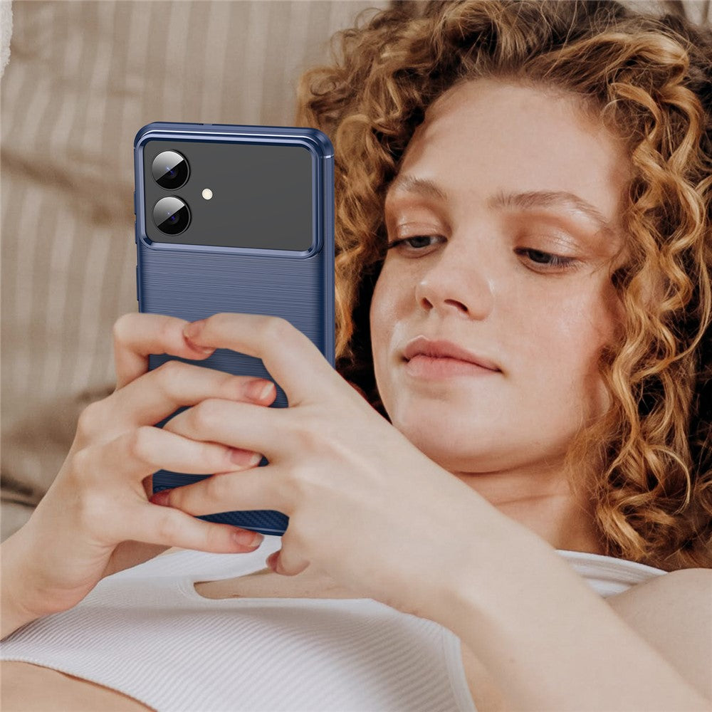 For-Samsung-Galaxy-S26-Edge-Case-Protective-Phone-Cover-Carbon-Fiber-Texture-Brushed-Blue