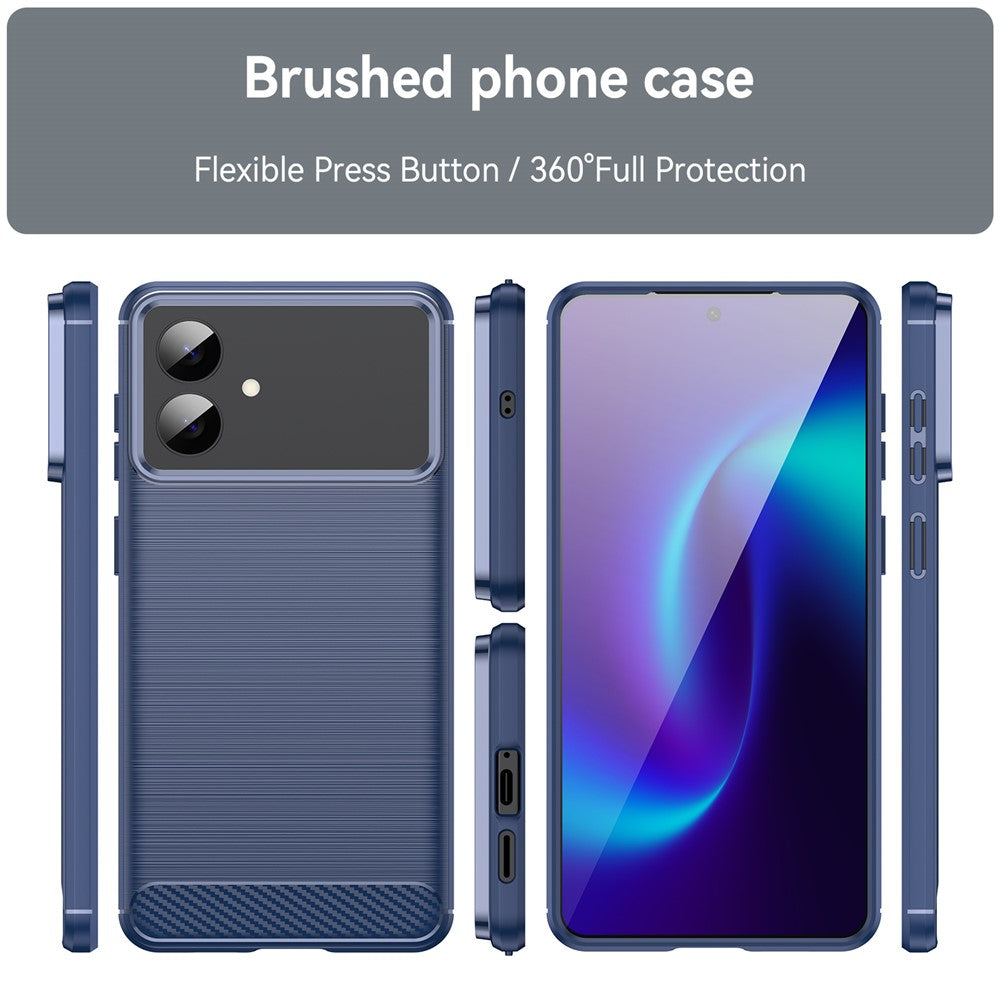 For-Samsung-Galaxy-S26-Edge-Case-Protective-Phone-Cover-Carbon-Fiber-Texture-Brushed-Blue