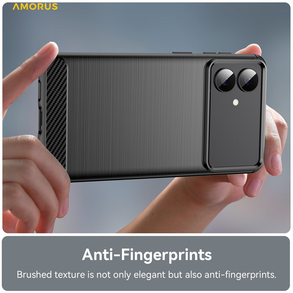 AMORUS-For-Samsung-Galaxy-S26-Edge-Case-Carbon-Fiber-Texture-Brushed-Protective-Phone-Cover-Black