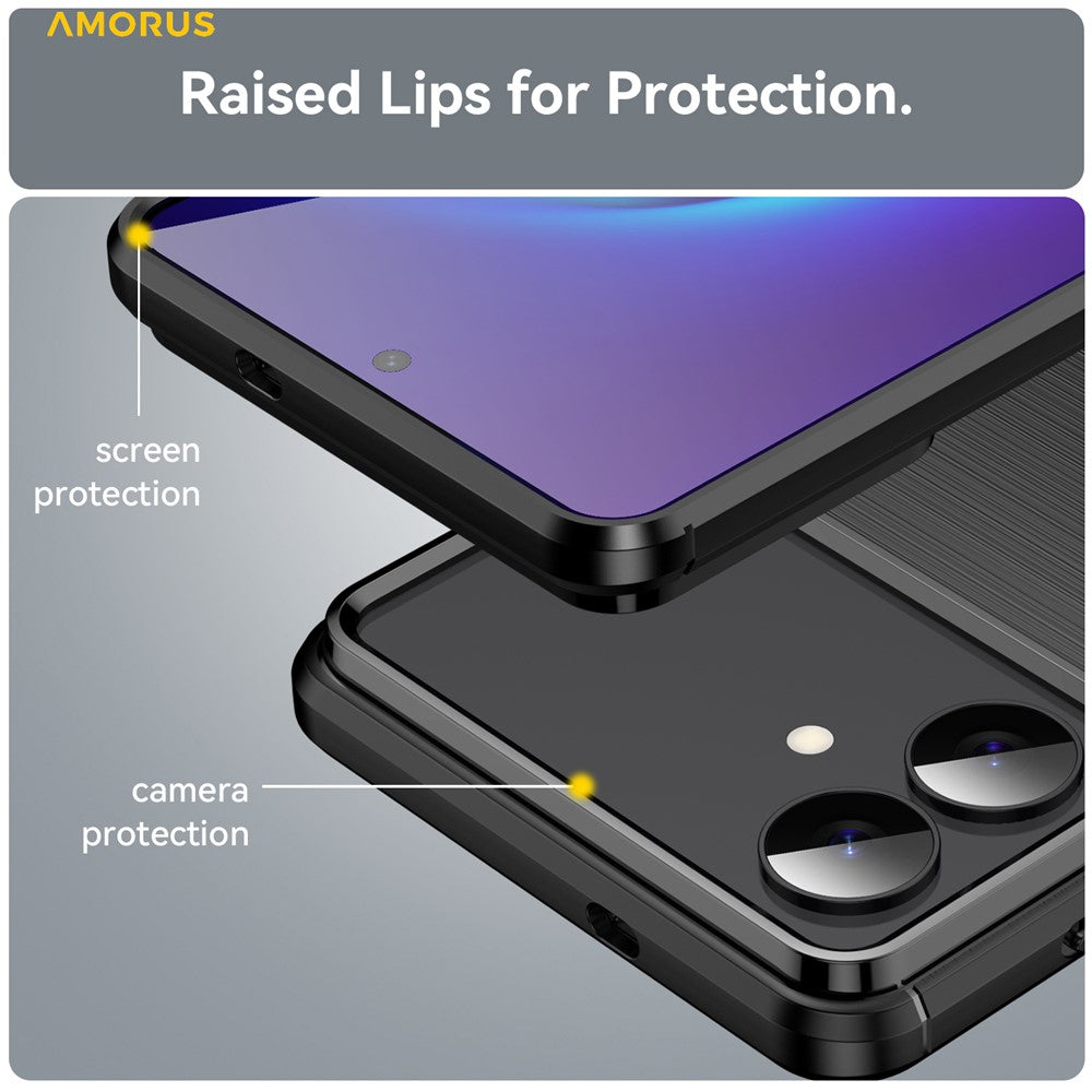 AMORUS-For-Samsung-Galaxy-S26-Edge-Case-Carbon-Fiber-Texture-Brushed-Protective-Phone-Cover-Black