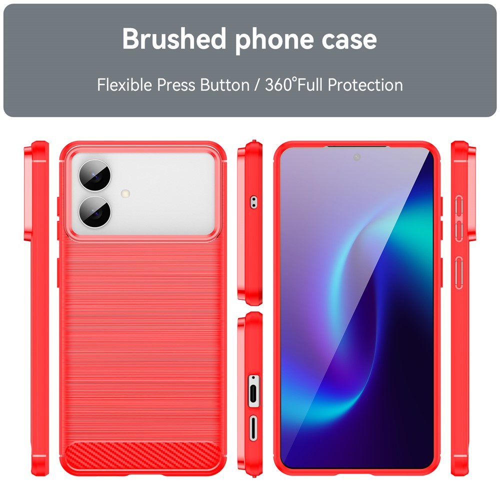 AMORUS-For-Samsung-Galaxy-S26-Edge-Case-Carbon-Fiber-Texture-Brushed-Protective-Phone-Cover-Red