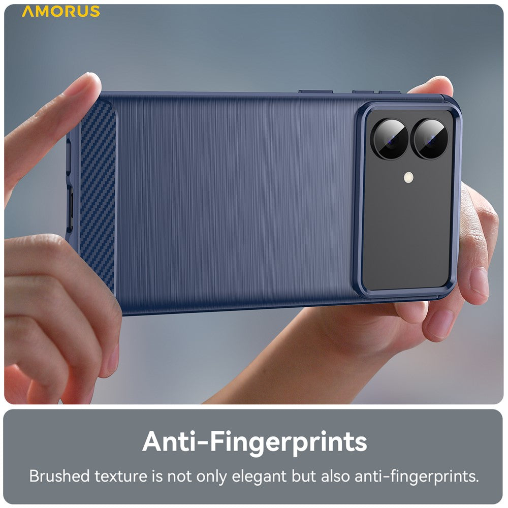 AMORUS-For-Samsung-Galaxy-S26-Edge-Case-Carbon-Fiber-Texture-Brushed-Protective-Phone-Cover-Blue