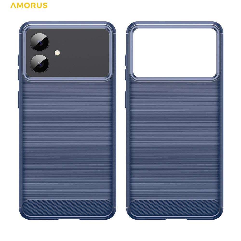 AMORUS-For-Samsung-Galaxy-S26-Edge-Case-Carbon-Fiber-Texture-Brushed-Protective-Phone-Cover-Blue