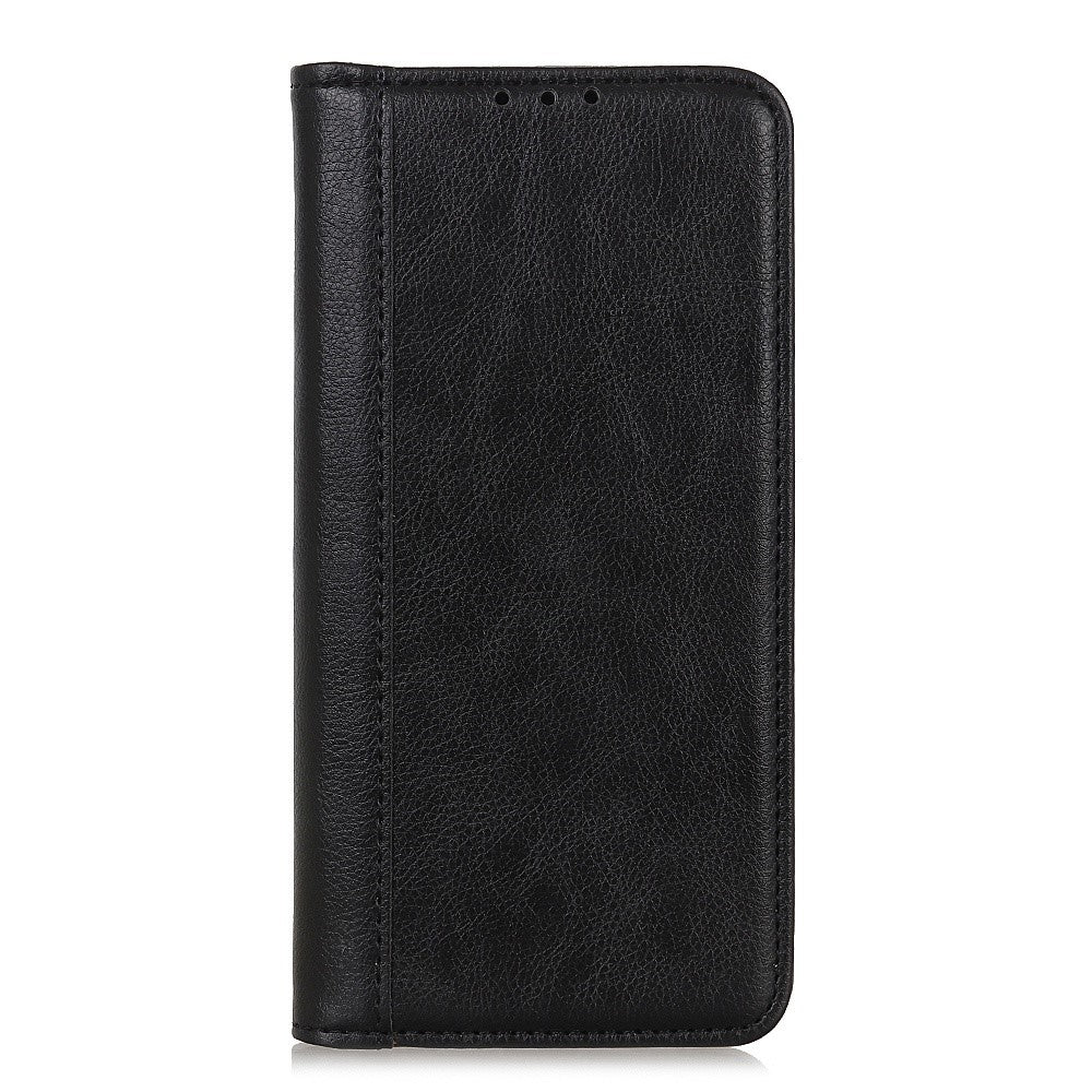 For Xiaomi 17 Pro Max Stand Case Split Leather Litchi Texture Wallet Phone Cover - Black