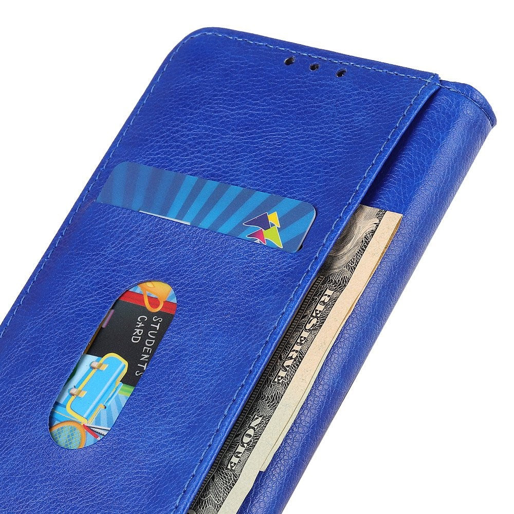 For Xiaomi 17 Pro Max Stand Case Split Leather Litchi Texture Wallet Phone Cover - Blue