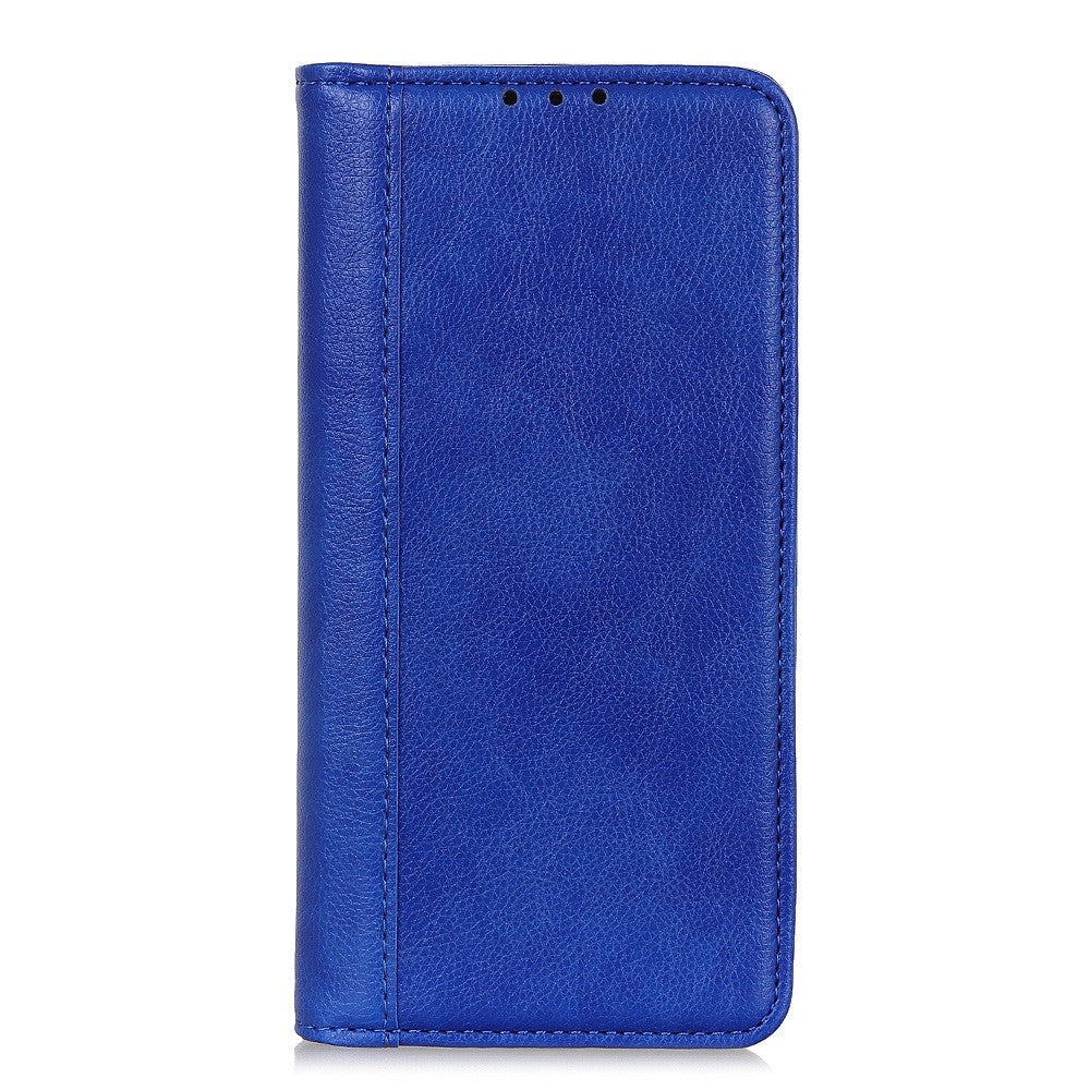 For Xiaomi 17 Pro Max Stand Case Split Leather Litchi Texture Wallet Phone Cover - Blue