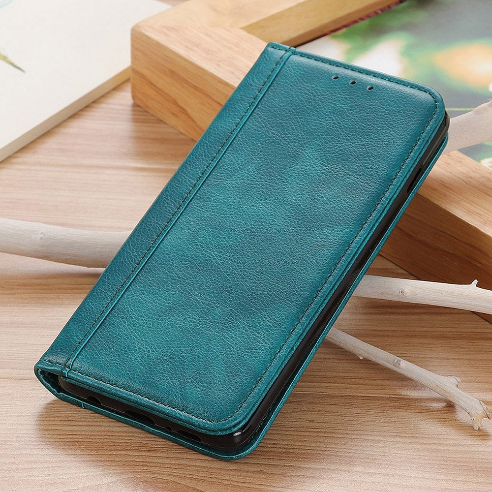 For Xiaomi 17 Pro Max Stand Case Split Leather Litchi Texture Wallet Phone Cover - Green