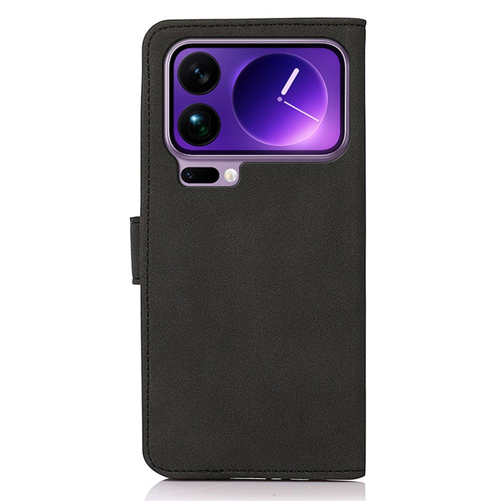 KHAZNEH For Xiaomi 17 Pro Max Case Anti Scratch PU Leather Wallet Stand Phone Cover - Black
