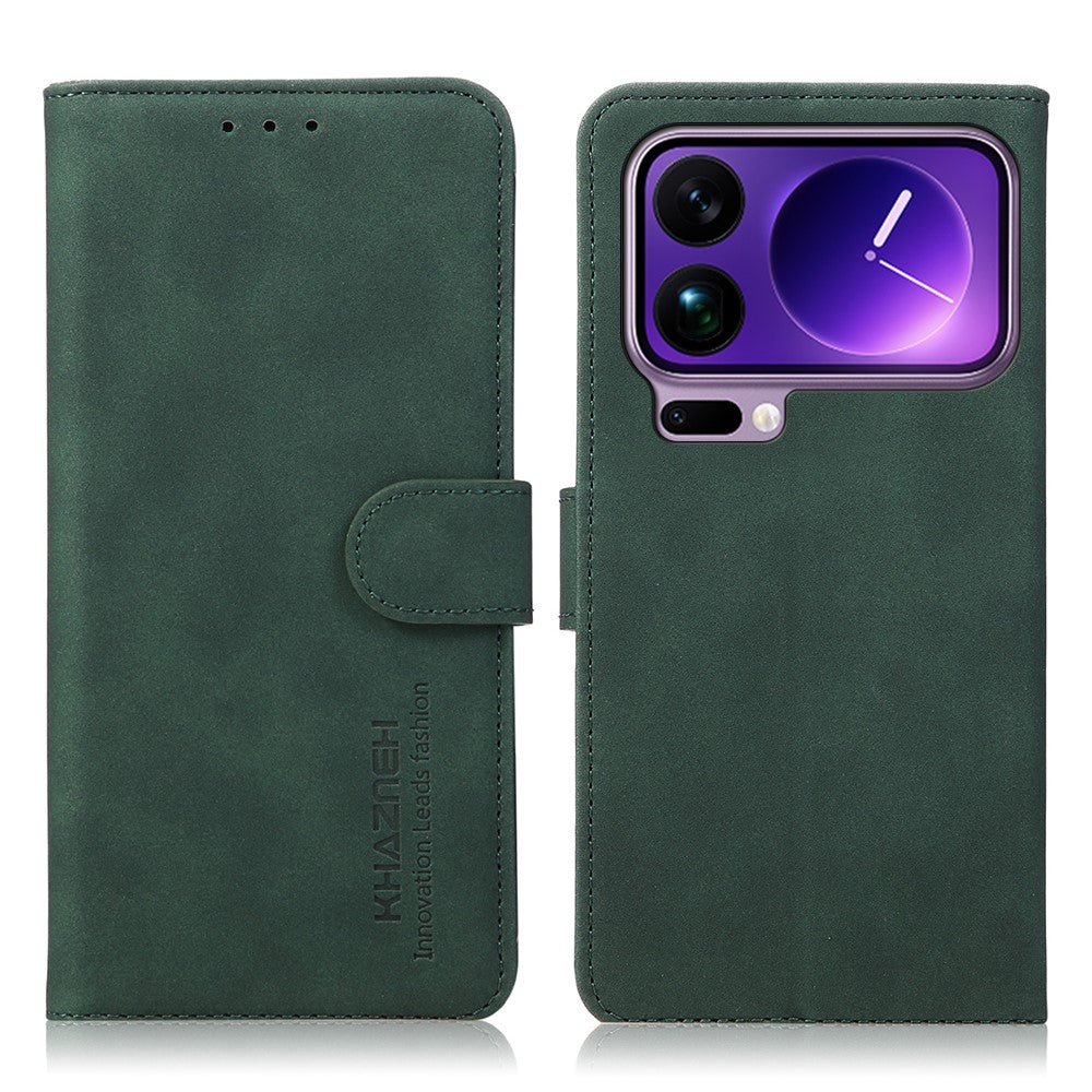 KHAZNEH For Xiaomi 17 Pro Max Case Anti Scratch PU Leather Wallet Stand Phone Cover - Green