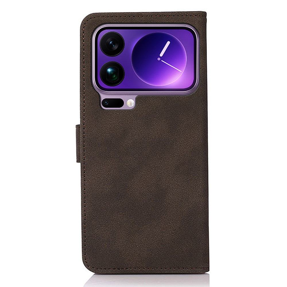 KHAZNEH For Xiaomi 17 Pro Max Case Anti Scratch PU Leather Wallet Stand Phone Cover - Brown