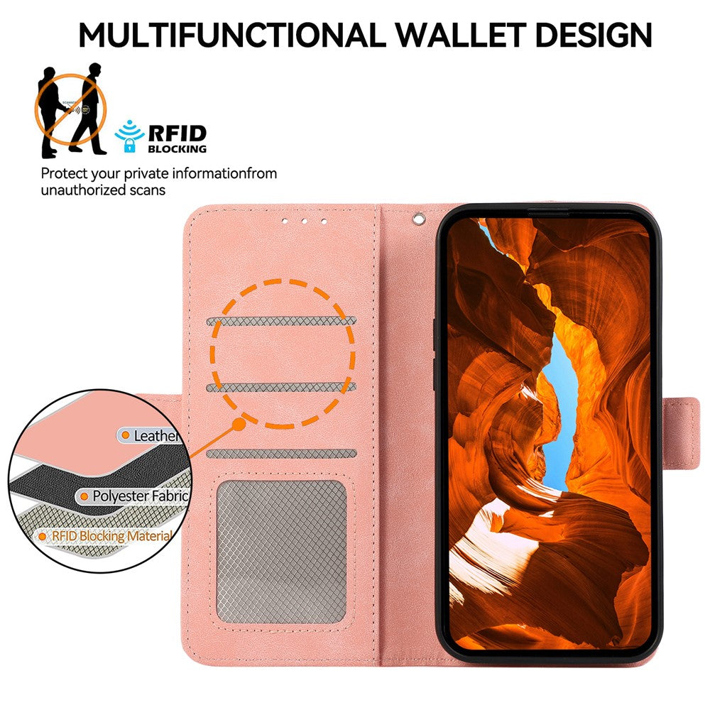 ABEEL For Xiaomi 17 Pro Max Case PU Leather Folio Stand View RFID Blocking Phone Cover - Pink