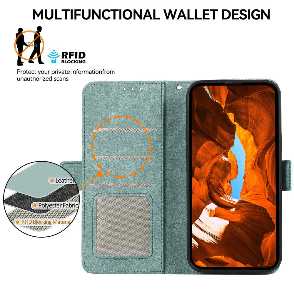 ABEEL For Xiaomi 17 Pro Max Case PU Leather Folio Stand View RFID Blocking Phone Cover - Baby Blue