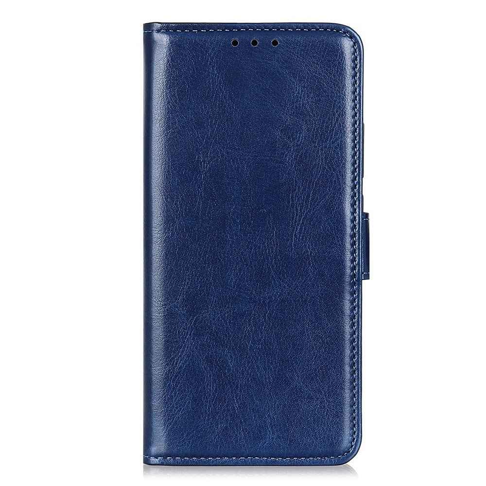For Xiaomi 17 Pro Case Crazy Horse Texture PU Leather Phone Stand Cover - Blue