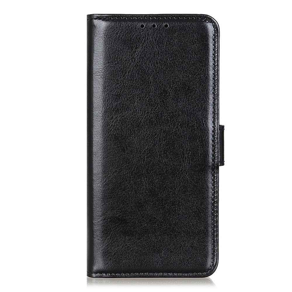 For Xiaomi 17 Pro Case Crazy Horse Texture PU Leather Phone Stand Cover - Black