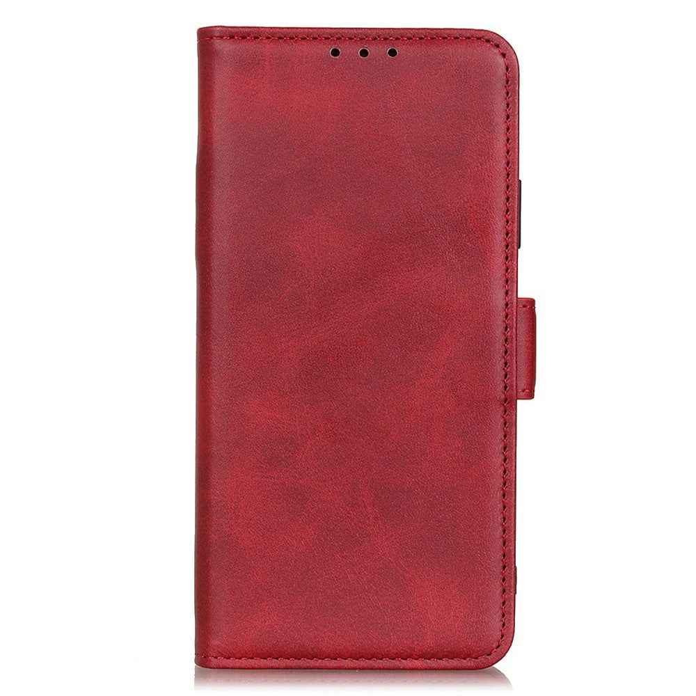 For Xiaomi 17 Pro Case Stand Cowhide Texture PU Leather Phone Cover - Red