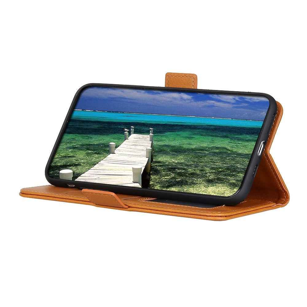For Xiaomi 17 Pro Case Stand Cowhide Texture PU Leather Phone Cover - Yellow