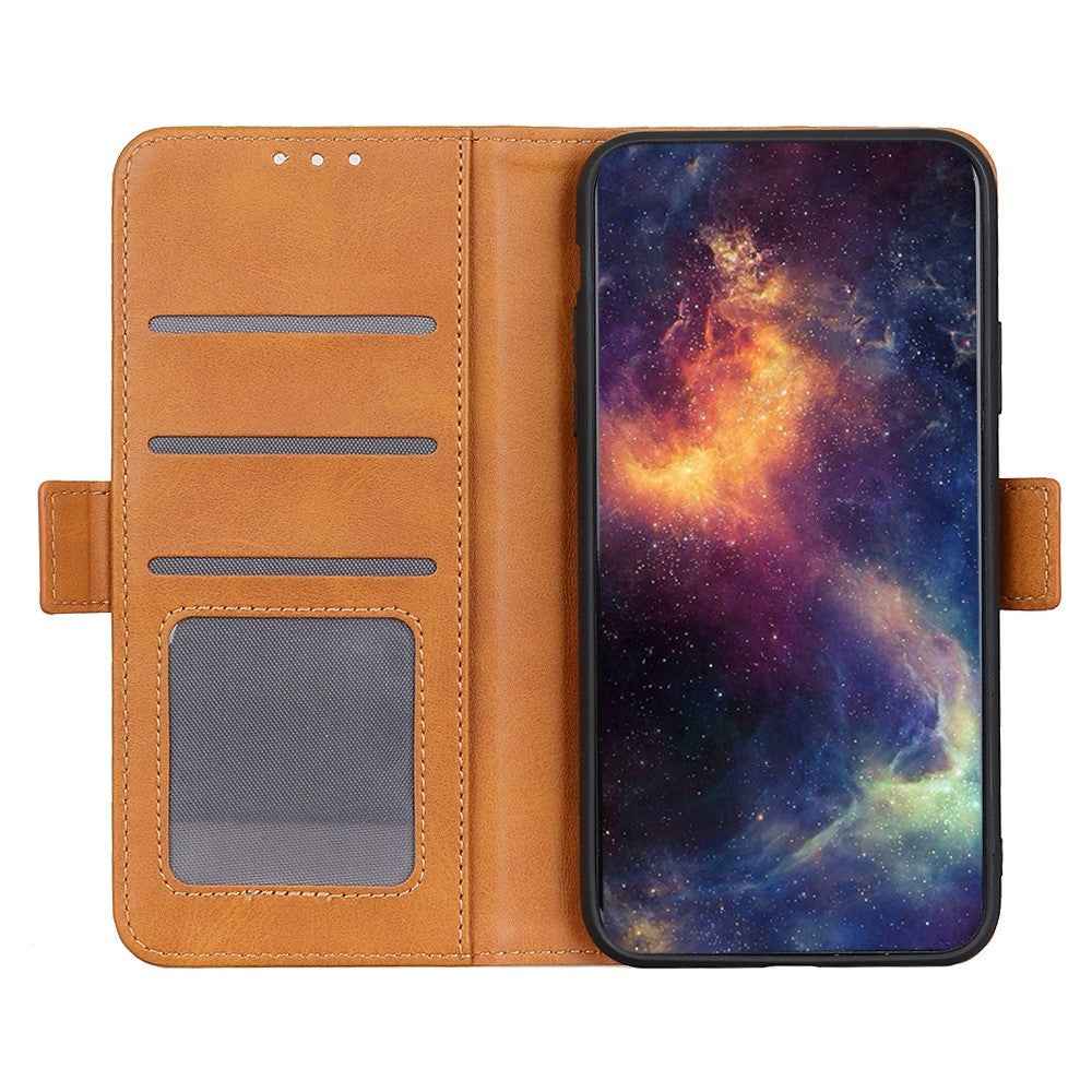 For Xiaomi 17 Pro Case Stand Cowhide Texture PU Leather Phone Cover - Yellow
