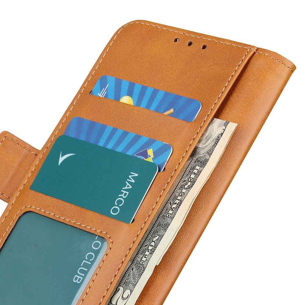 For Xiaomi 17 Pro Case Stand Cowhide Texture PU Leather Phone Cover - Yellow