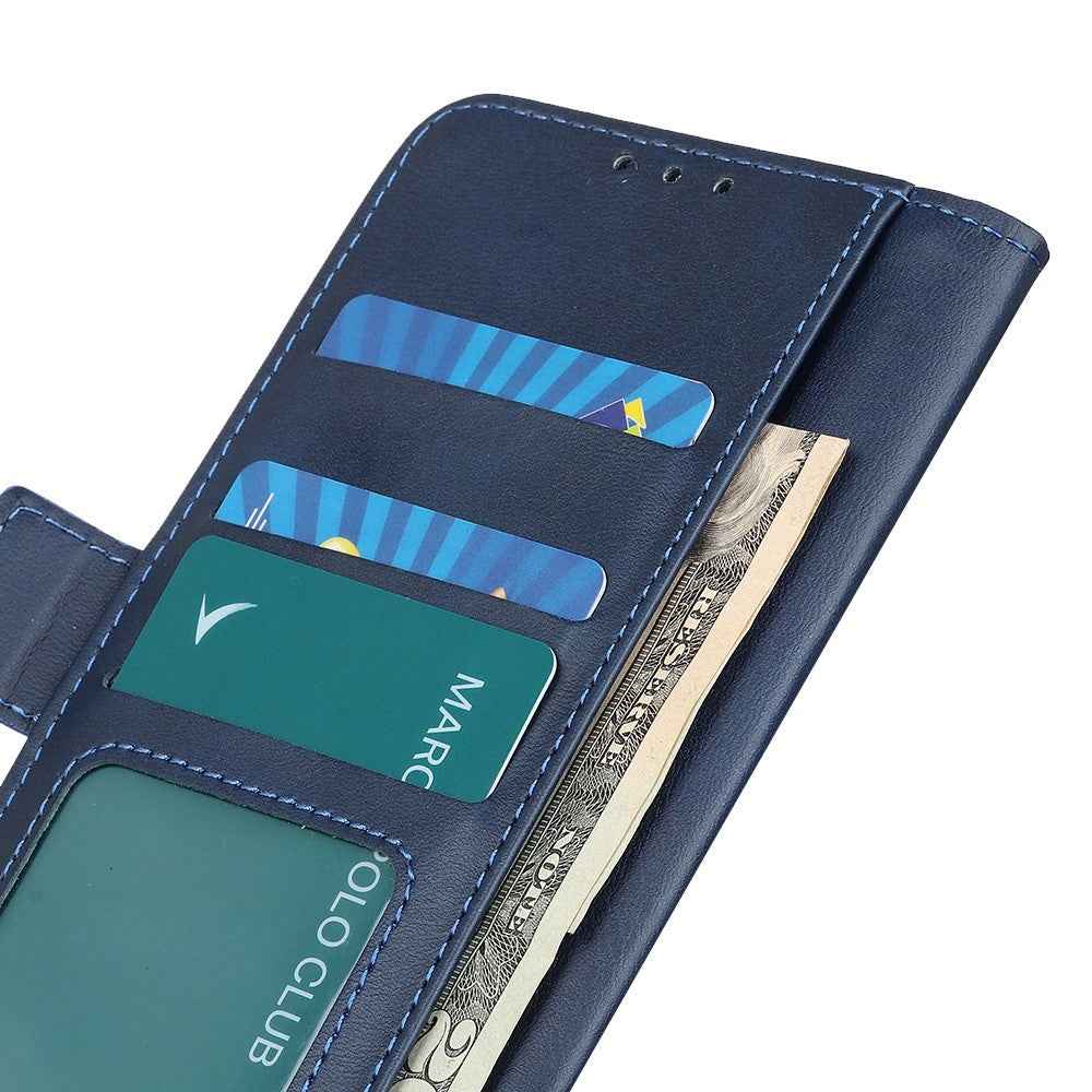 For Xiaomi 17 Pro Case Stand Cowhide Texture PU Leather Phone Cover - Blue