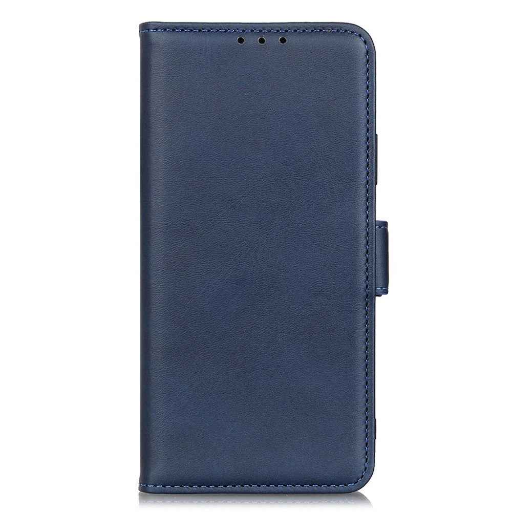 For Xiaomi 17 Pro Case Stand Cowhide Texture PU Leather Phone Cover - Blue