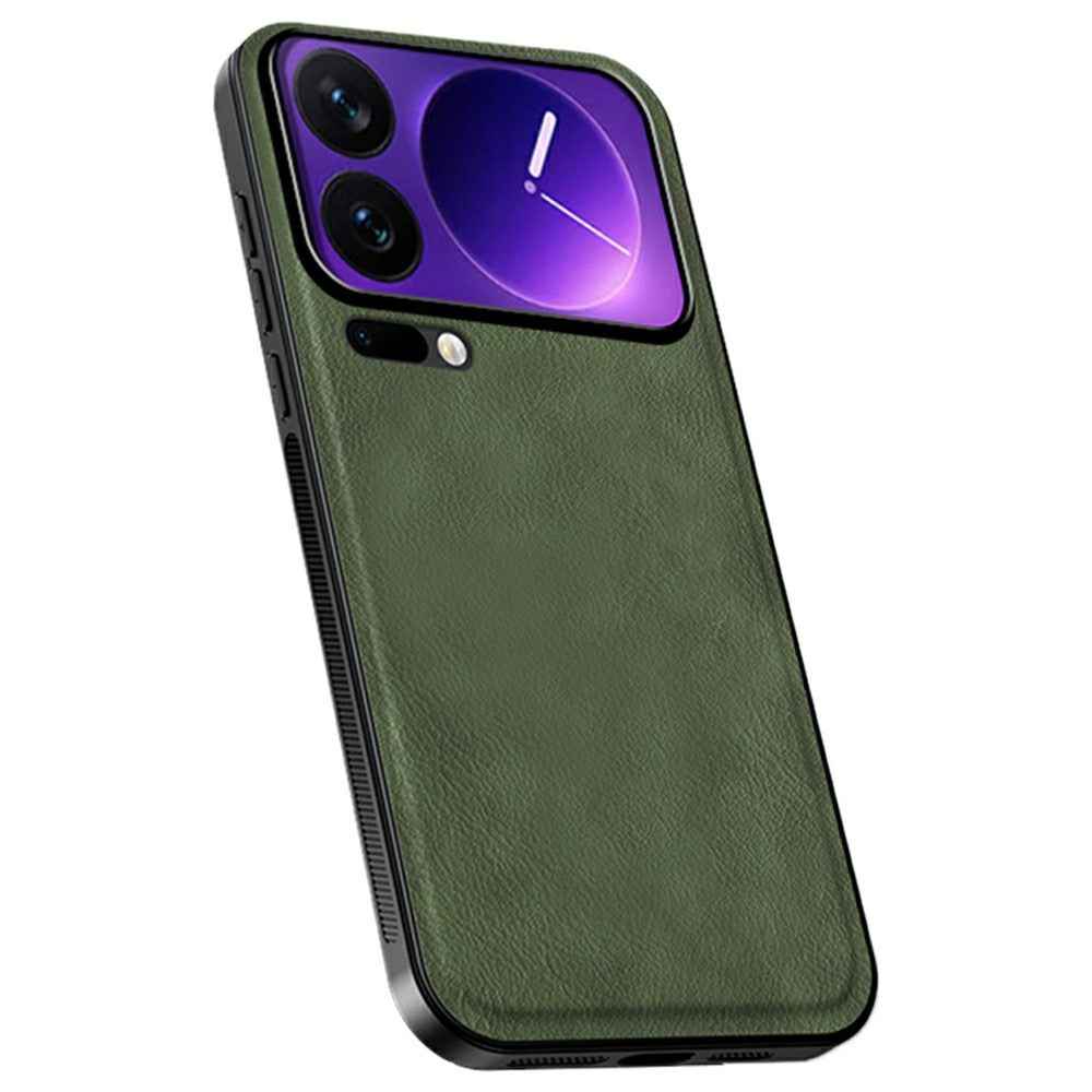 For Xiaomi 17 Pro Case PU + TPU + PC Phone Back Cover with Metal Lens Frame - Green