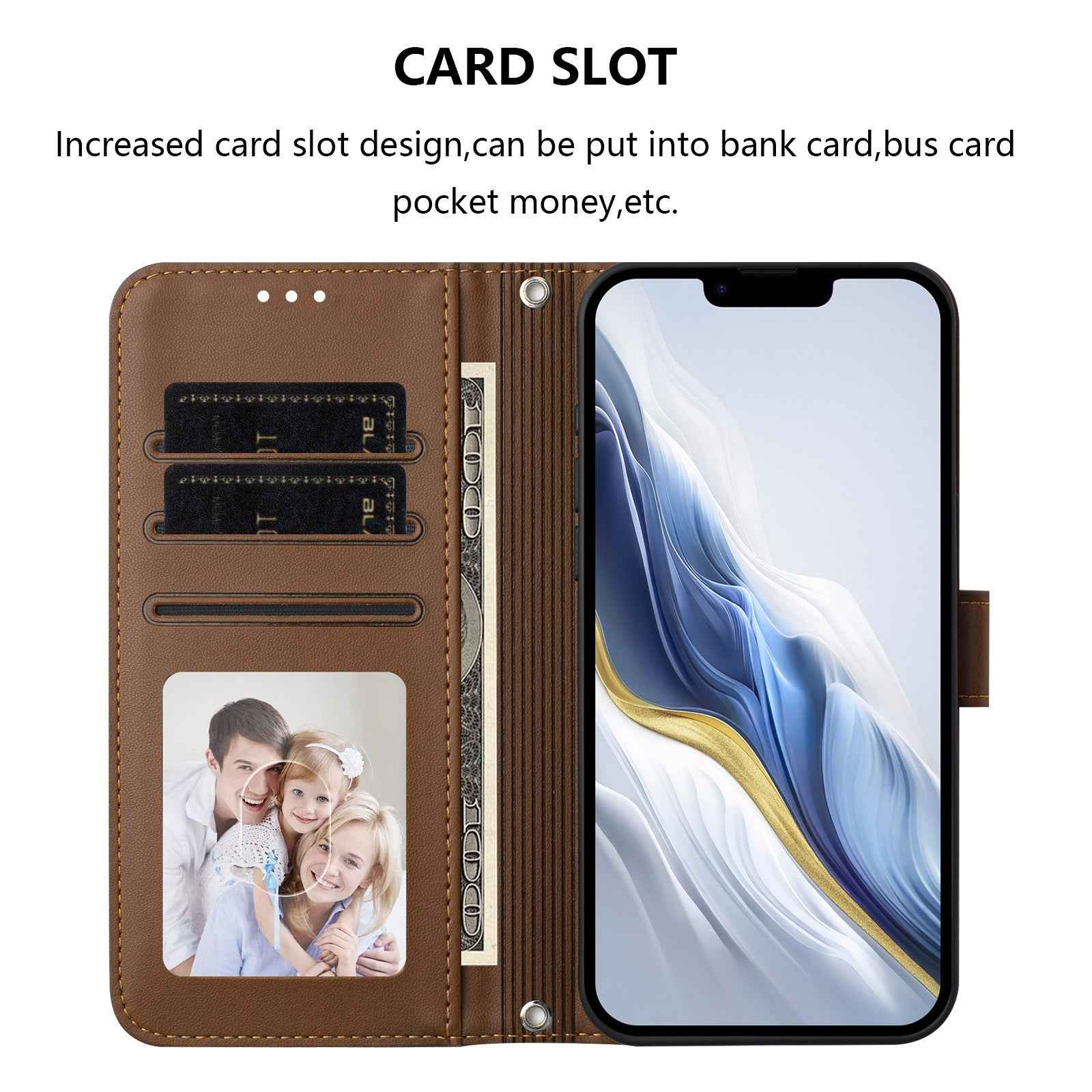 For Xiaomi 17 Pro Leather Case Wallet Stand Phone Cover with Wrist Strap - Brown