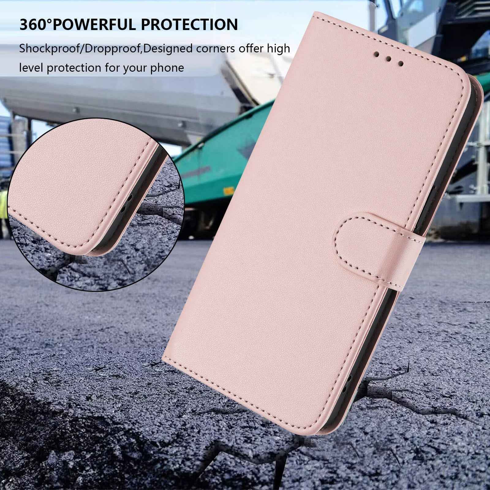For Xiaomi 17 Pro Leather Case Wallet Stand Phone Cover with Wrist Strap - Pink