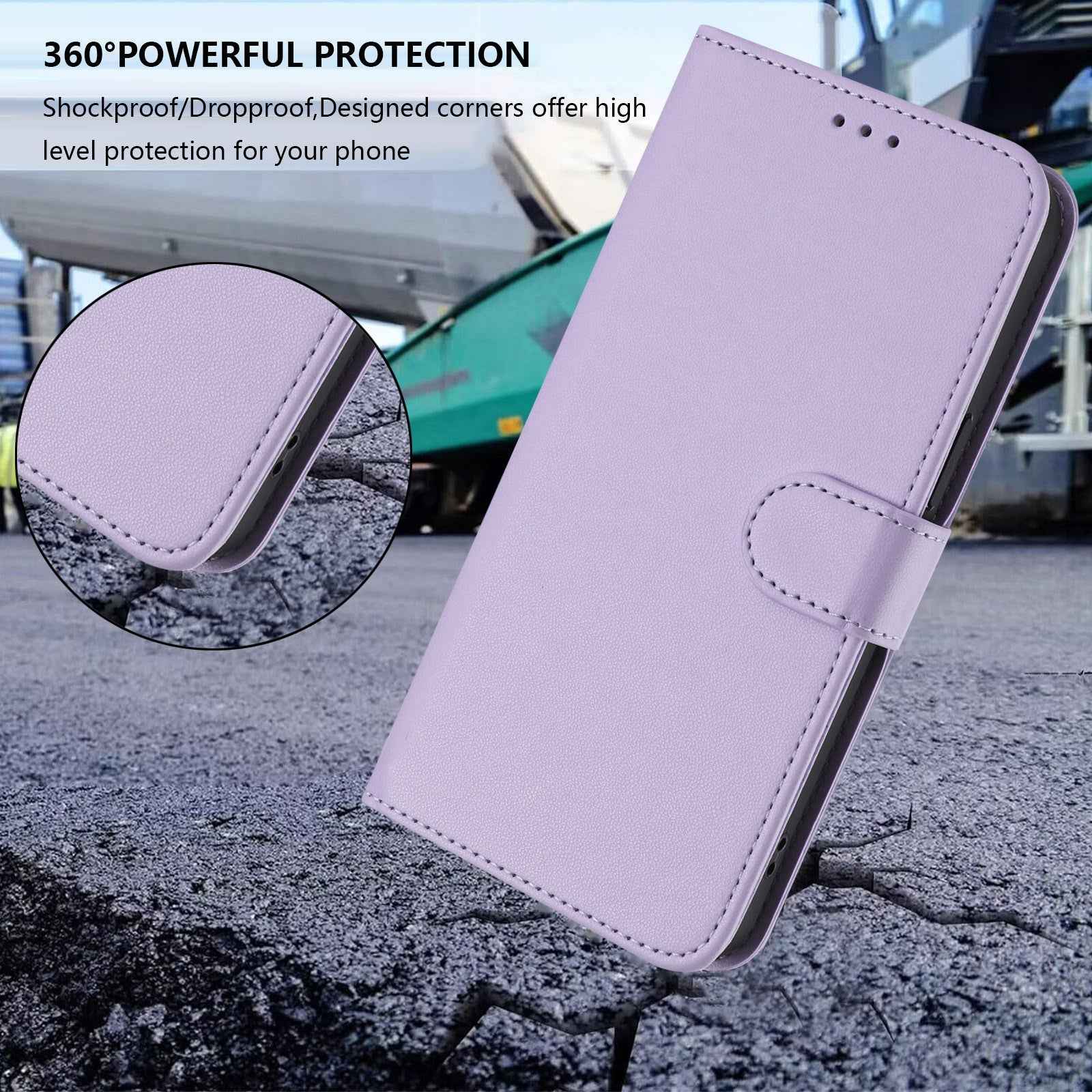 For Xiaomi 17 Pro Leather Case Wallet Stand Phone Cover with Wrist Strap - Light Purple