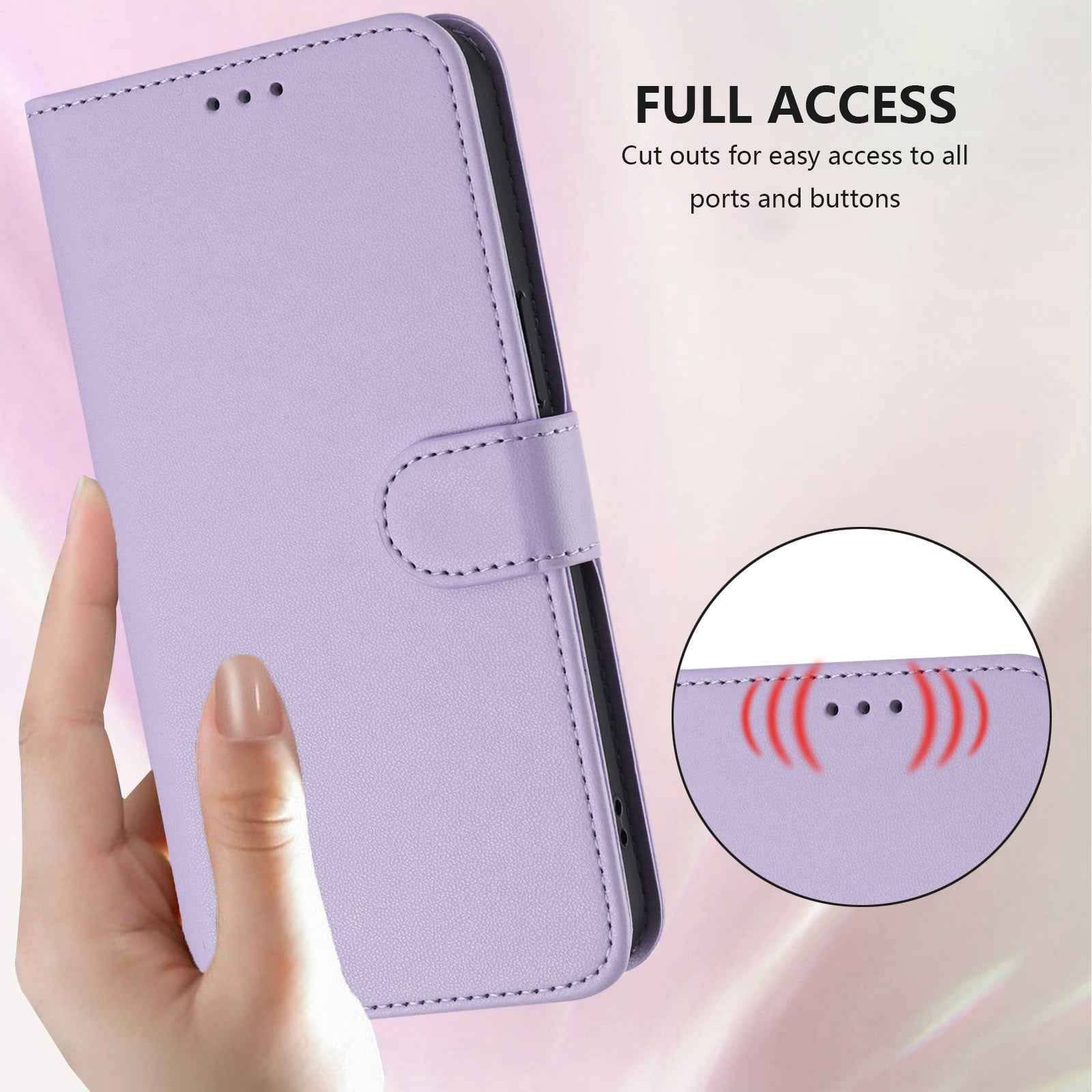For Xiaomi 17 Pro Leather Case Wallet Stand Phone Cover with Wrist Strap - Light Purple