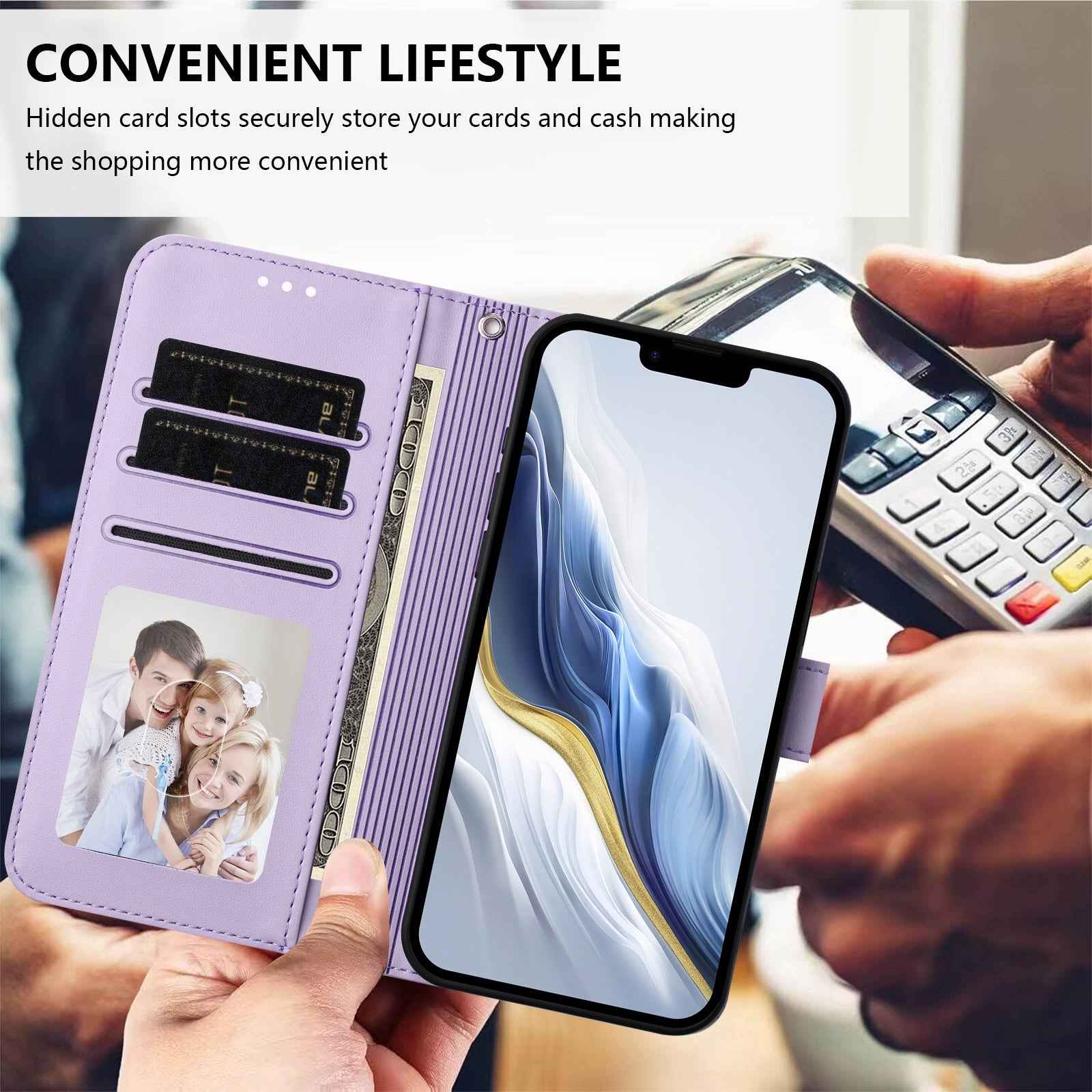 For Xiaomi 17 Pro Leather Case Wallet Stand Phone Cover with Wrist Strap - Light Purple