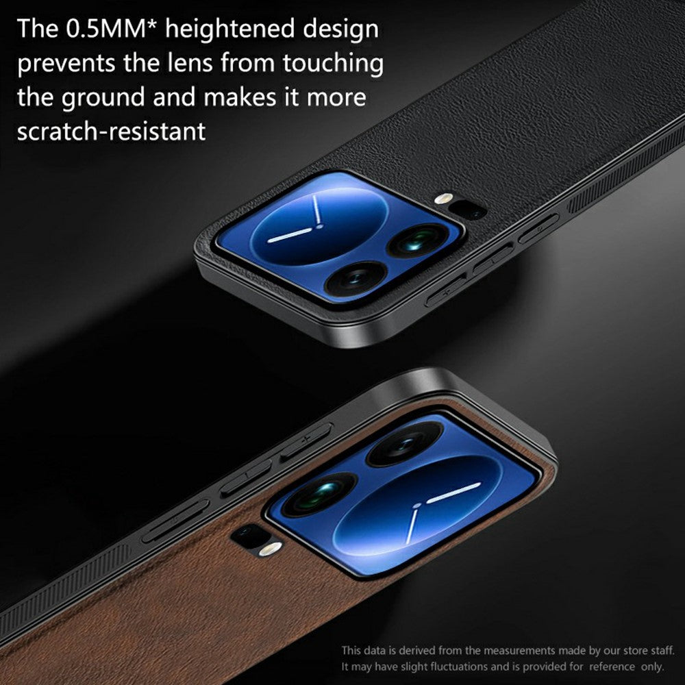 For Xiaomi 17 Pro Max Case PU + TPU + PC Phone Back Cover with Metal Lens Frame - Black