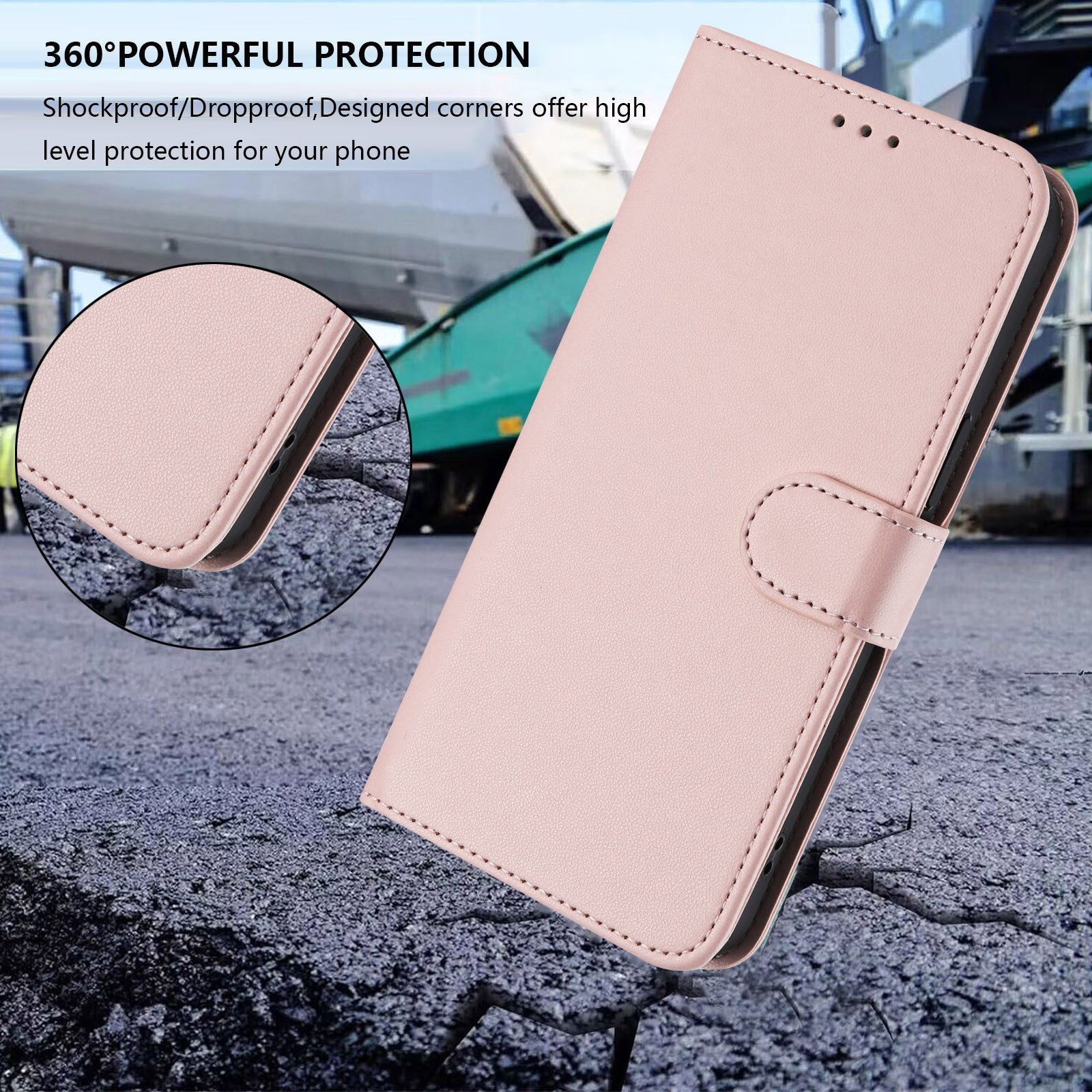 For Xiaomi 17 Pro Max Leather Case Wallet Stand Phone Cover with Wrist Strap - Pink