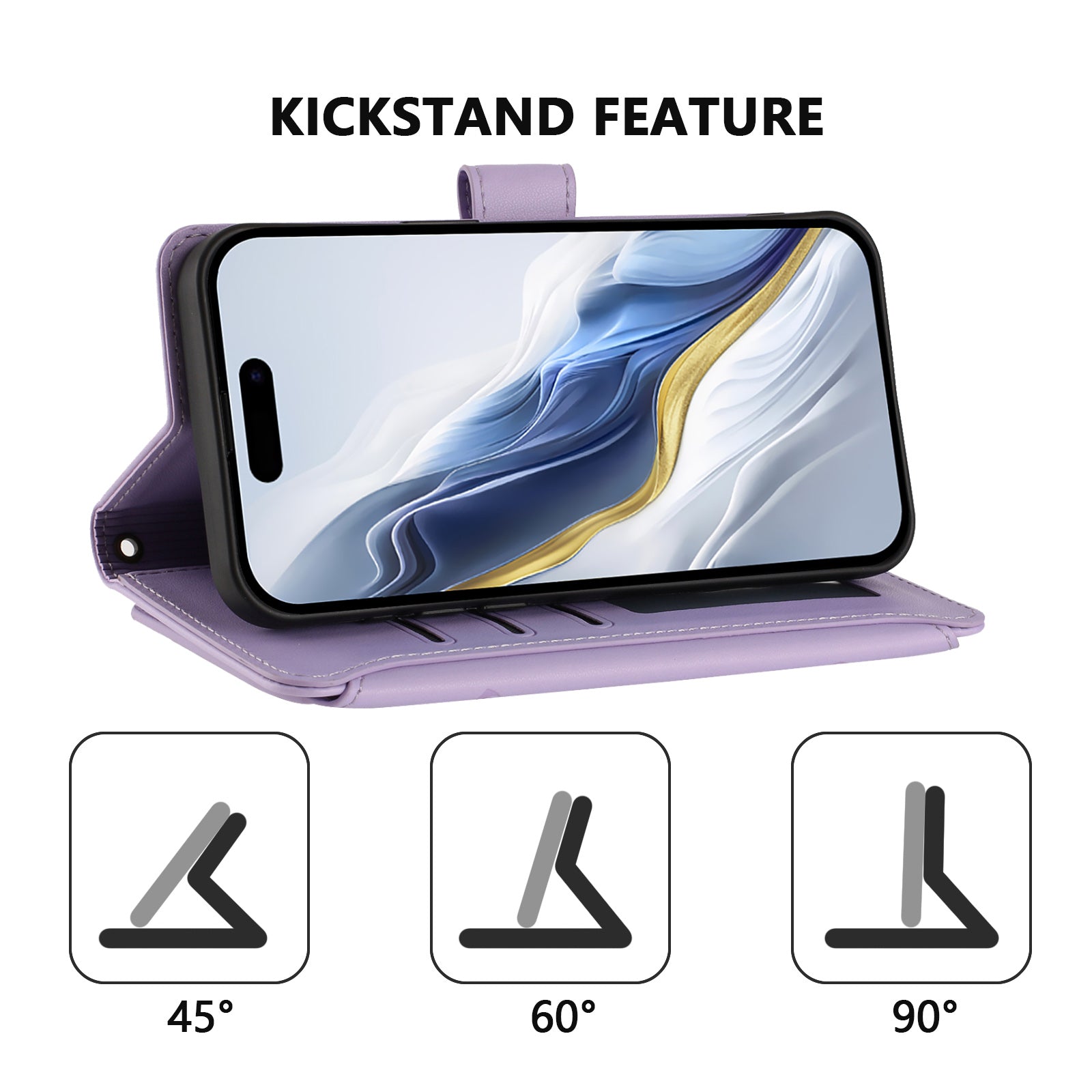For Xiaomi 17 Pro Max Leather Case Butterfly Floral Imprint Zipper Wallet Stand Cover with Wrist Strap - Light Purple